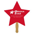 Digital Star Fast Fan w/ Wooden Handle & Front Imprint (1 Day)